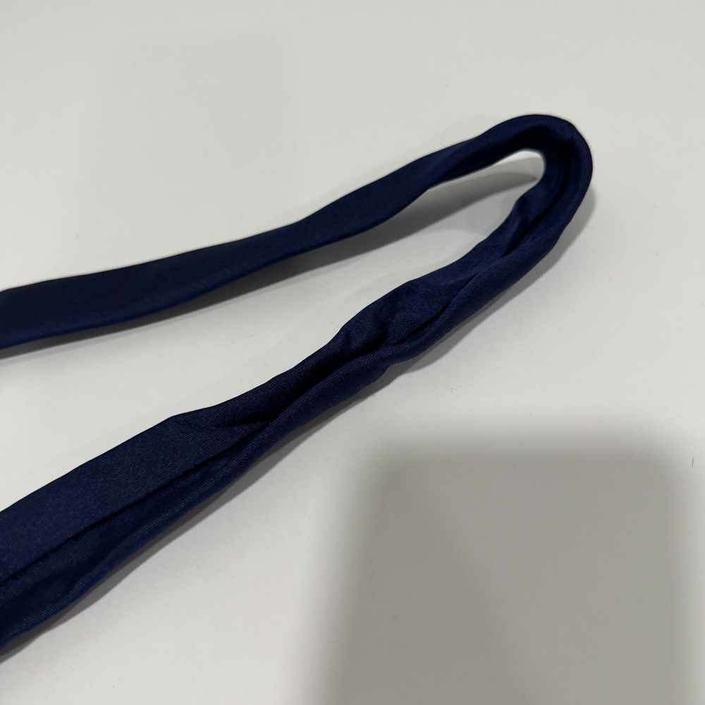 Dior Navy Blue Silk Skinny Tie Red Heart CD Logo Embroidered Hand Made - Picture 6 of 9